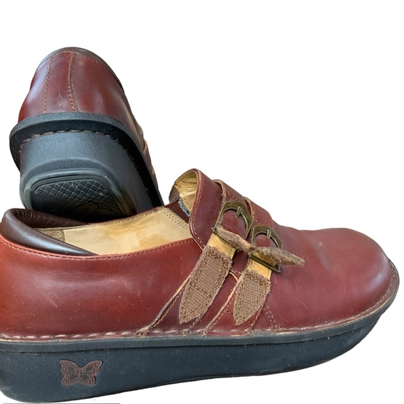 Alegria All-662 Alli Womens 6-6.5/36 Slip On Shoes Brown Leather Nurse Clogs Gre - Picture 9 of 10